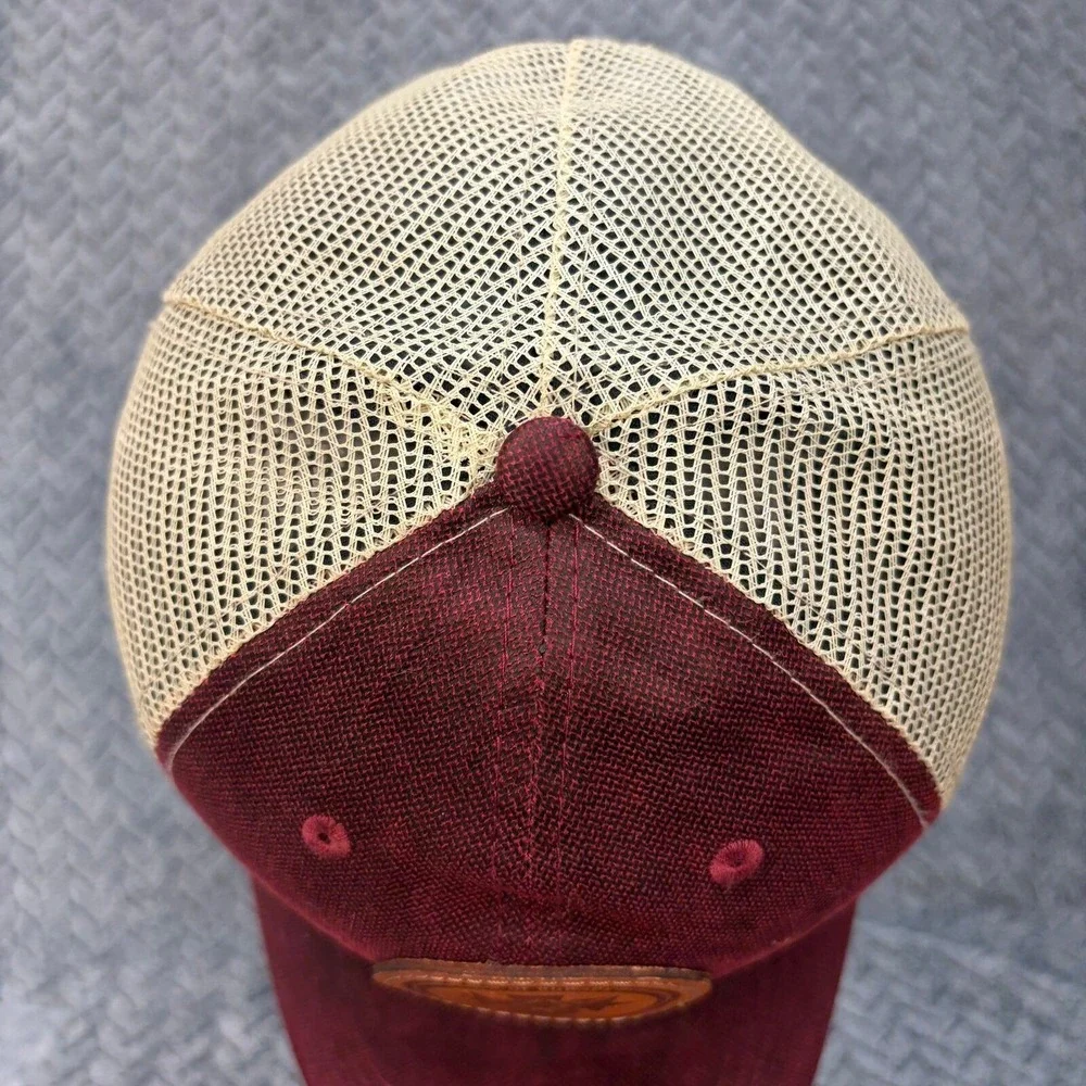 Outdoor Cap Home of Bowadx Trucker Hat Burgundy Tan Mesh WCV-100M